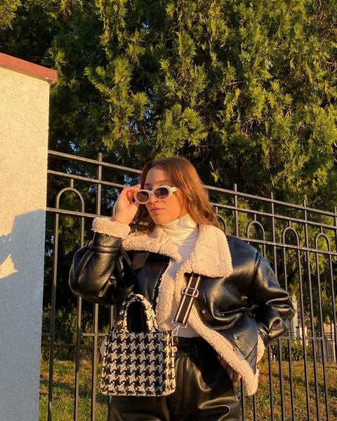 PU-Leder-Motorradjacke für Damen, Oversized, Winter-Oberbekleidung 2025