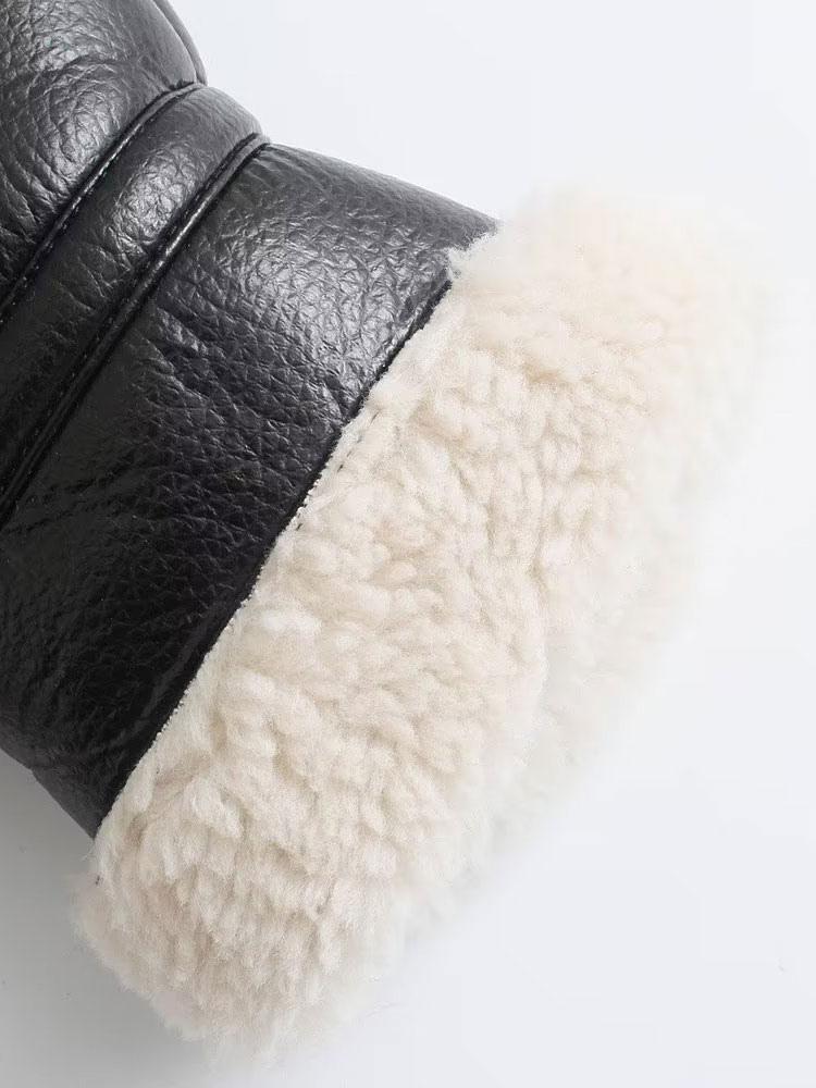 PU-Leder-Motorradjacke für Damen, Oversized, Winter-Oberbekleidung 2025