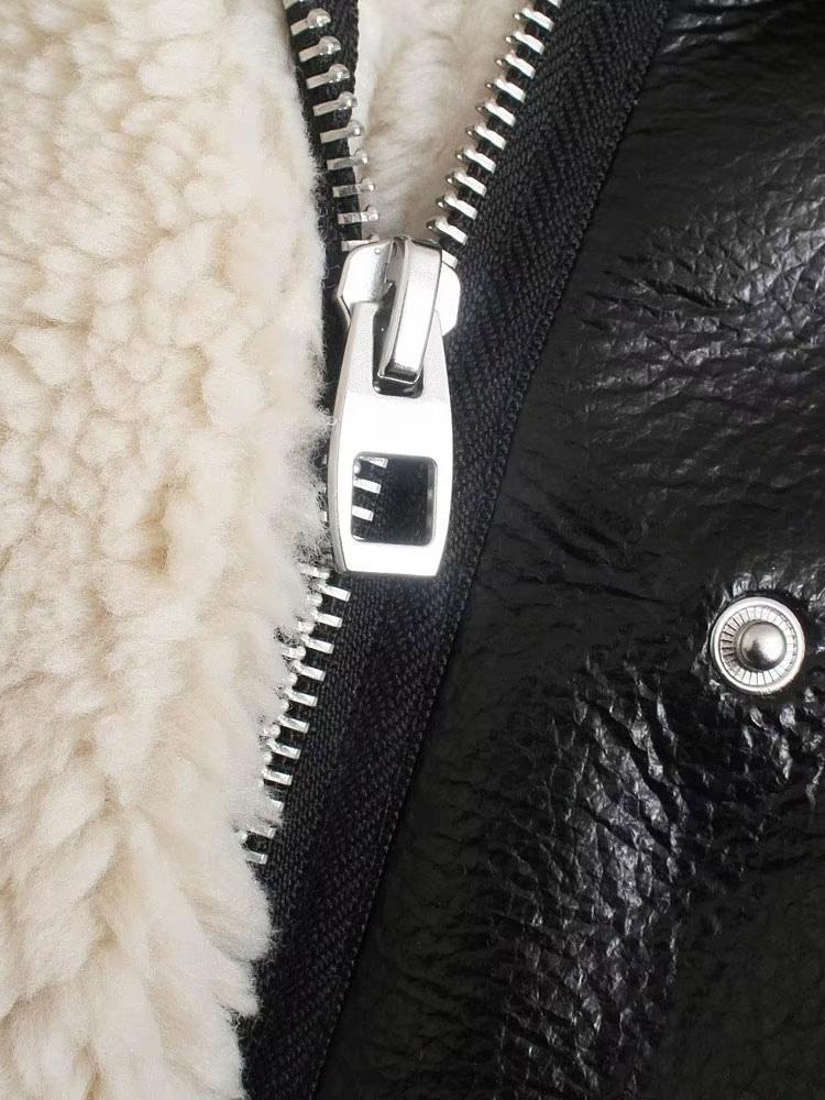 PU-Leder-Motorradjacke für Damen, Oversized, Winter-Oberbekleidung 2025