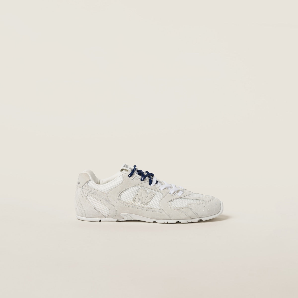 NB (WMNS) x Miu Miu 530 SL White suede and mesh sneakers